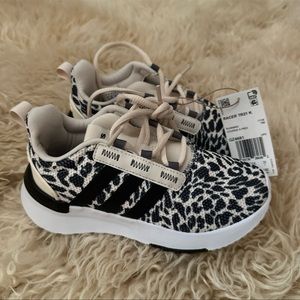 NWT Girls Adidas leopard print sneakers. Size 12K
